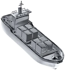 3D render of a cargo ship